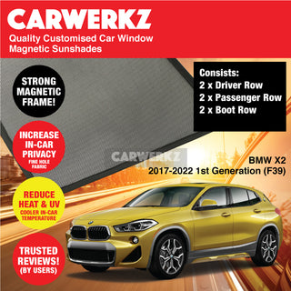 Customised Window Magnetic Sunshades for BMW X2 2017-2022 1st Generation (F39) Germany SUV