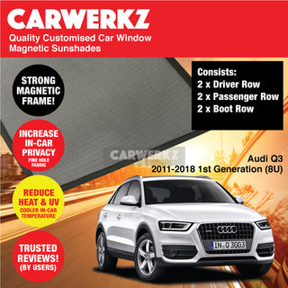 Audi Q3 2011-2018 1st Generation (8U) Customised German Luxury Compact Crossover SUV Window Magnetic Sunshades