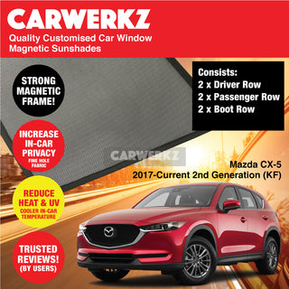 Customised Window Magnetic Sunshades for Mazda CX-5 2017-Current 2nd Generation (KF) Japan SUV - CarWerkz.com