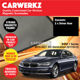 Customised Window Magnetic Sunshades for BMW 7 series 2015-2021 6th Generation (G11 G12) Germany Sedan