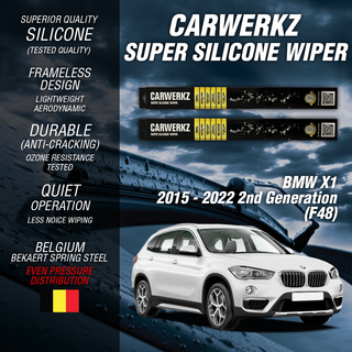 Carwerkz Silicone Wipers for BMW X1 2015-2022 2nd Generation (F48)