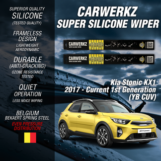 Carwerkz Silicone Wipers for Kia Stonic KX1 2017-Current 1st Generation YB CUV