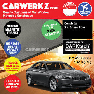 Dr Shadez DARKtech BMW 5 series 2010-2016 6th Generation (F10) Germany Sedan Customised Window Magnetic Sunshades