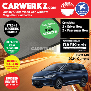 DARKtech BYD M6 2024-Present All-Electric Compact Crossover Compact MPV Window Magnetic Sunshades Side Windows