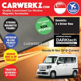 Dr Shadez DARKtech Honda N-Van 2018-Current Japan Commercial Van Customised Window Magnetic Sunshades