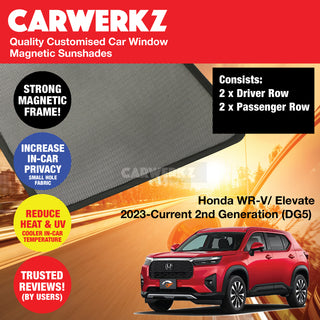 Honda WR-V Elevate 2023-Current 2nd Generation (DG5) Japan SUV Custom Magnetic Sunshades