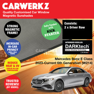 Dr Shadez DARKtech Mercedes Benz E Class 2023-Current 6th Generation (W214) Germany Sedan Customised Magnetic Sunshades