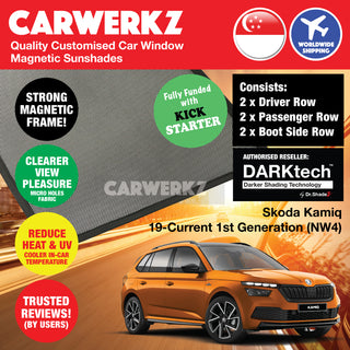 Dr Shadez DARKtech Skoda Kamiq 2019-Current 1st Generation (NW4) Czech Republic Customised Car Window Magnetic Sunshades