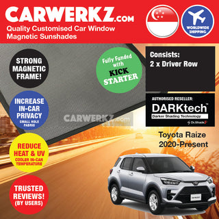 Dr Shadez DARKtech Toyota Raize 2019-Current 1st Generation (A200) Japan SUV Customised Car Window Magnetic Sunshades