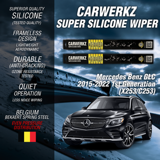 Carwerkz Silicone Wipers for Mercedes Benz GLC class 2015-2022 1st Generation (X253/C253)