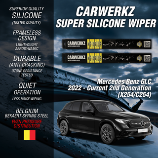 Carwerkz Silicone Wipers for Mercedes Benz GLC class 2022-Current 2nd Generation (X254/C254)