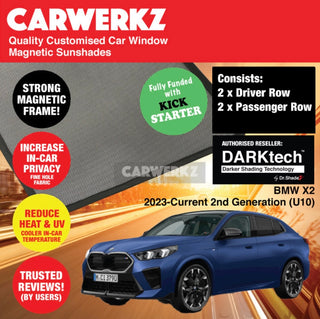 Dr Shadez DARKtech BMW X2/IX2 2023-Current 2nd Generation (U10) Germany SUV Customised Magnetic Sunshades