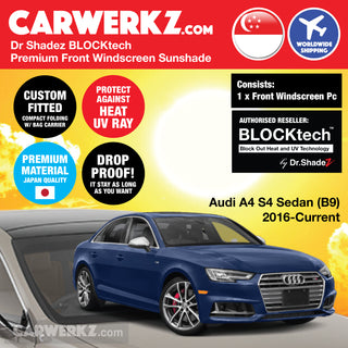 Dr Shadez BLOCKtech Premium Front Windscreen Foldable Sunshade for Audi A4 B9 Sedan 2016-2023