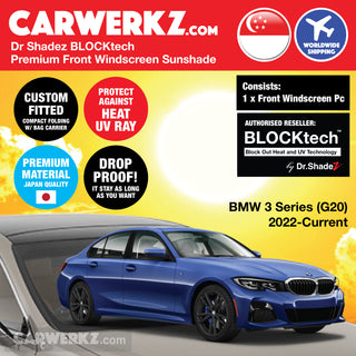 Dr Shadez BLOCKtech Premium Front Windscreen Foldable Sunshade for BMW 3 Series 2018-Current 7th Generation (G20/G21/G28)
