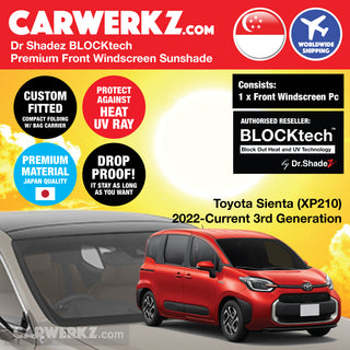 Dr Shadez BLOCKtech Premium Front Windscreen Foldable Sunshade for Toyota Sienta 2022-Current 3rd Generation (XP210)