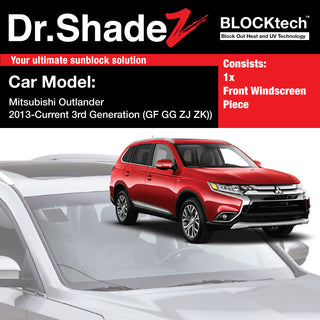 Dr Shadez BLOCKtech Premium Front Windscreen Foldable Sunshade for Mitsubishi Outlander 2013-Current 3rd Generation (GF/ GG/ ZJ/ ZK)
