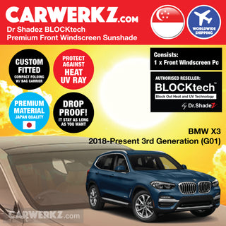Dr Shadez BLOCKtech Premium Front Windscreen Foldable Sunshade for BMW X3 2018-Current 3rd Generation (G01)
