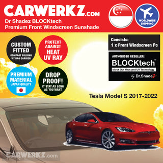 Dr Shadez BLOCKtech Premiumx Front Windscreen Foldable Sunshade for Tesla Sedan 2019-Current S Model