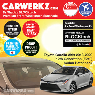 Dr Shadez BLOCKtech Premium Front Windscreen Foldable Sunshade for Toyota Altis 2018-Current 12th Generation (E210)