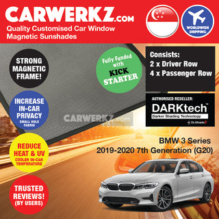 Dr Shadez DARKtech BMW 3 series 2018-Current 7th Generation (G20) Germany Sedan Customised Window Magnetic Sunshades