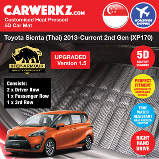 STEP ARMOUR (Version 1.5) Toyota Sienta (Thailand) 2015-2022 2nd Generation (XP170) Car Customised 5D Car Mat