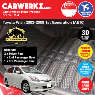 STEP ARMOUR Toyota Wish 2003-2009 1st Generation (AE10) Car Customised 3D Car Mat