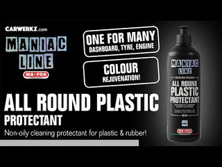 Mafra Maniac Line All Round Plastic Protectant 500ml (PH Neutral Anti UV Rays Anti Cracking Prevent Whitening Formula) - carwerkz sg singapore clean and revitalise engine bay plastic how to use video instruction video dilution video usage video