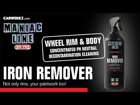 Mafra Maniac Line Iron Remover 1L (Concentrated PH Neutral clean  decontaminate wheel rims brake dust car paintwork logo emblem chrome  trimming)