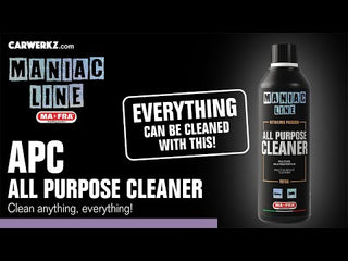 Mafra Maniac Line All Purpose Cleaner APC 500ml (Multi Purpose Cleaner to clean car interior engine bay wheels rims floor mat carpets boot tray plastics chrome trimming) - carwerkz singapore sg how to use video instruction video usage video