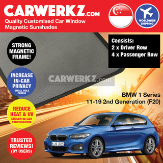 BMW 1 Series 2011-2019 2nd Generation (F20) Germany Hatchback Customised Window Magnetic Sunshades