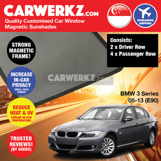 BMW 3 Series 2004-2013 5th Generation (E90) Germany Sedan Customised Window Magnetic Sunshades