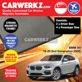 BMW X4 2018-Current 2nd Generation (G02) Germany SUV Coupe Customised Window Magnetic Sunshades