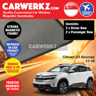 Citroen C5 Aircross 2017-Current 1st Generation France SUV Customised Window Magnetic Sunshades