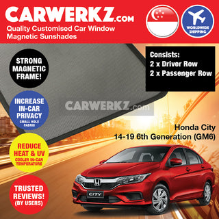 Honda City Grace 2014-2020 6th Generation (GM6) Japan Sedan Customised Window Magnetic Sunshades