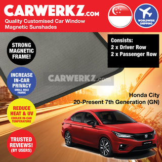 Honda City Grace 2020-Current 7th Generation (GN) Japan Sedan Customised Window Magnetic Sunshades