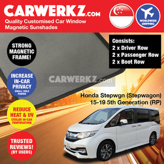 Honda Stepwgn Stepwagon Spada 2015-2022 5th Generation (RP) Japan MPV Customised Window Magnetic Sunshades