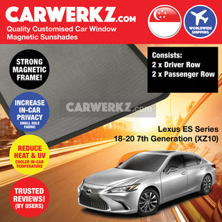 Lexus ES Series 2018-2020 7th Generation (XZ10) Japan Hybrid Sedan Customised Window Magnetic Sunshades