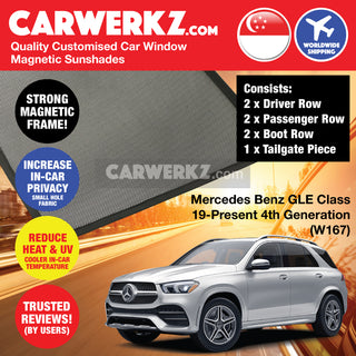Mercedes Benz GLE Class 2019-Current 4th Generation (W167) Germany SUV Customised Window Magnetic Sunshades