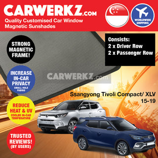 SsangYong Tivoli XLV/ Compact 2015-2020 Korea Hatchback Stationwagon Customised Window Magnetic Sunshades