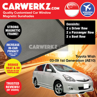 Toyota Wish 2003-2009 1st Generation (AE10) Japan MPV Customised Window Magnetic Sunshades
