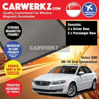 Volvo S80 2006-2016 2nd Generation Sweden Sedan Customised Window Magnetic Sunshades