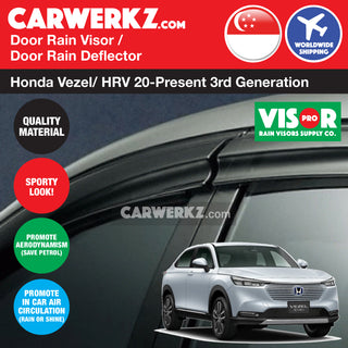 VISOR PRO Honda Vezel HRV 2021-Current 3rd Generation (RV) Door Window Visors (Mugen Style)