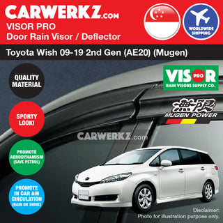 VISOR PRO Toyota Wish 2009-2018 2nd Generation (AE20) Door Window Visors (Mugen Style)